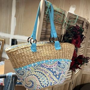 Rattan Beach bag with seashell details excellent